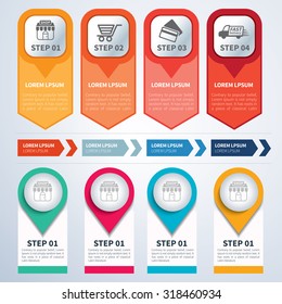 set of infographic templates flat design