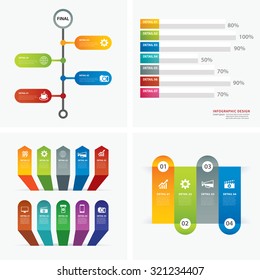 set of infographic templates flat design