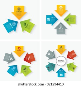 set of infographic templates flat design