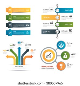 set of infographic templates flat design