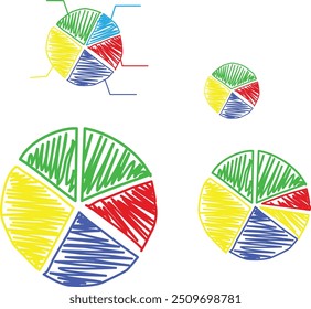 Conjunto de modelos infográficos com elementos desenhados à mão, fluxograma, diagrama de círculo, processo, etapas e opções, vetor eps10 ilustração