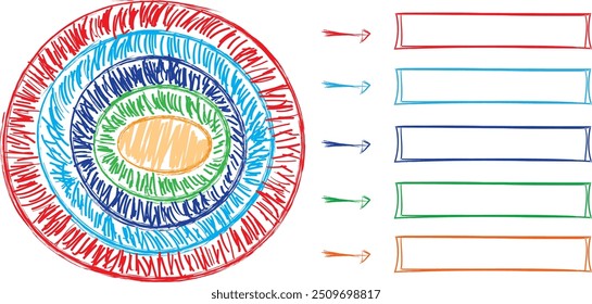 Conjunto de modelos infográficos com elementos desenhados à mão, fluxograma, diagrama de círculo, processo, etapas e opções, vetor eps10 ilustração