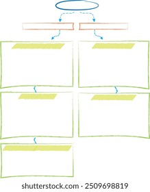 Set von Infografik-Vorlagen mit handgezeichneten Elementen, Flussdiagramm, Kreisdiagramm, Prozess, Schritten und Optionen, Vektorgrafik eps10