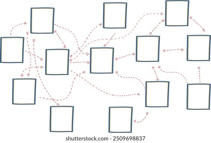 Conjunto de modelos infográficos com elementos desenhados à mão, fluxograma, diagrama de círculo, processo, etapas e opções, vetor eps10 ilustração