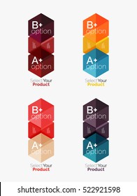 Conjunto de plantillas infográficas con texto y opciones. Elementos del folleto comercial, presentación y diseño de navegación en la web