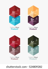 Conjunto de plantillas infográficas con texto y opciones. Elementos del folleto comercial, presentación y diseño de navegación en la web