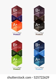 Conjunto de plantillas infográficas con texto y opciones. Elementos del folleto comercial, presentación y diseño de navegación en la web