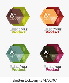 Conjunto de plantillas infográficas con texto y opciones. Elementos del folleto comercial, presentación y diseño de navegación en la web