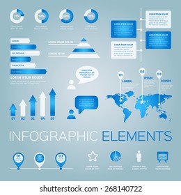 set of infographic vector illustration with world map and icons.