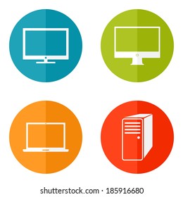 Set Infographic web icons or flat design elements. Eps 10 vector illustration. Used transparency layers for elements of layout