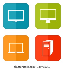 Set Infographic web icons or flat design elements. Eps 10 vector illustration. Used transparency layers for elements of layout
