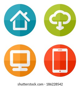 Set Infographic web icons or flat design elements. Eps 10 vector illustration. Used transparency layers for elements of layout