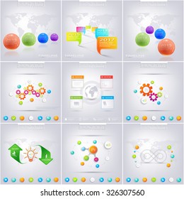 Set of infographic  for your design . Can be used for workflow layout, diagram, chart, number options, web design. Vector illustration.