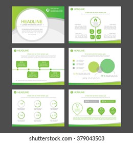 Set of infographic,fluer,presentation,template,web,marketing. Business infographic, green version.