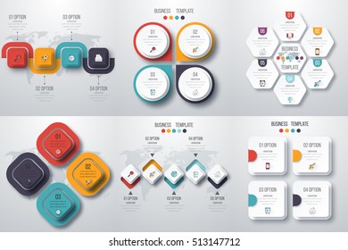 Set with infographics