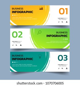 Set of Infographics banners with watercolors splash design.can be used for workflow layout, diagram, web design. Creative banner, label vector.