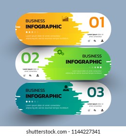 Set of Infographics banners with watercolors splash design.can be used for workflow layout, diagram, web design. Creative banner, label vector.