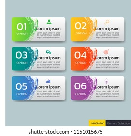 Set of Infographics banners with watercolors splash design.can be used for workflow layout, diagram, web design. Creative banner, label vector.