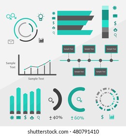 set of infographics, can be used for statistics, presentation, report