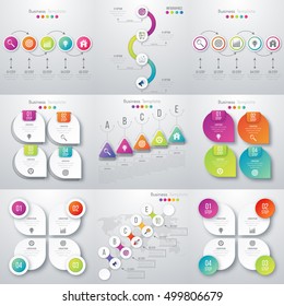 Set with infographics. Data and information visualization. Template. Stock vector