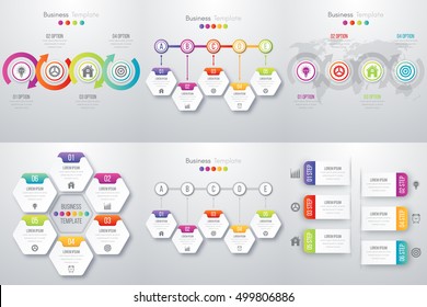 Set with infographics. Data and information visualization. Template. Stock vector