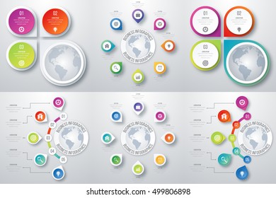 Set with infographics. Data and information visualization. Template. Stock vector