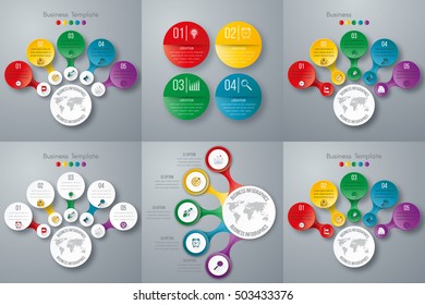 Set with infographics. Data and information visualization. Template. Stock vector