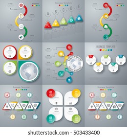 Set with infographics. Data and information visualization. Template. Stock vector