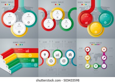 Set with infographics. Data and information visualization. Template. Stock vector