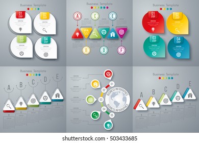 Set with infographics. Data and information visualization. Template. Stock vector