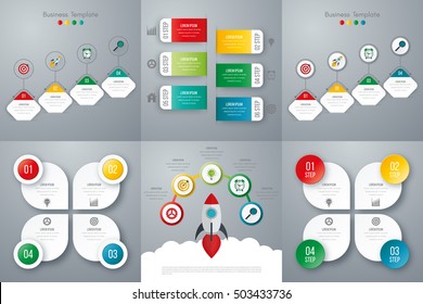 Set with infographics. Data and information visualization. Template. Stock vector