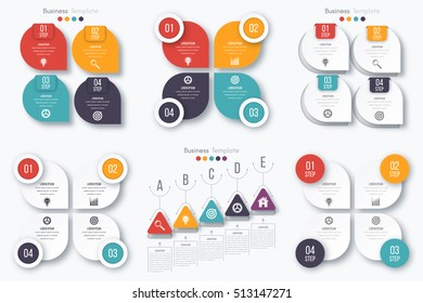 Set with infographics. Data and information visualization. Template. Stock vector