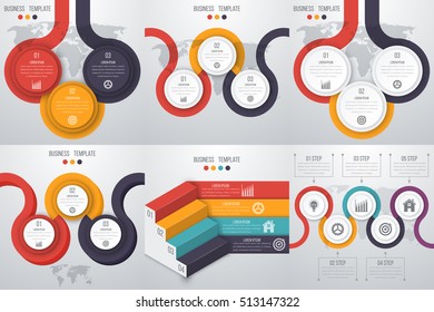 Set with infographics. Data and information visualization. Template. Stock vector