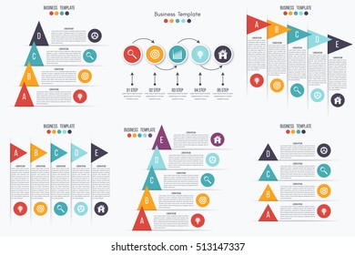 Set with infographics. Data and information visualization. Template. Stock vector