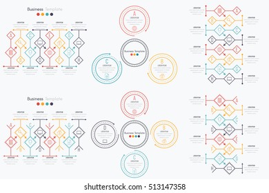 Set with infographics. Data and information visualization. Template. Stock vector