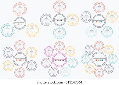 Set with infographics. Data and information visualization. Template. Stock vector