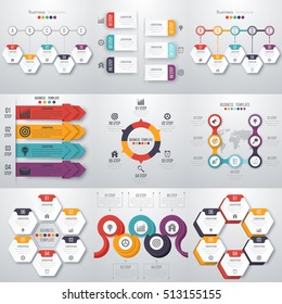 Set with infographics. Data and information visualization. Template. Stock vector