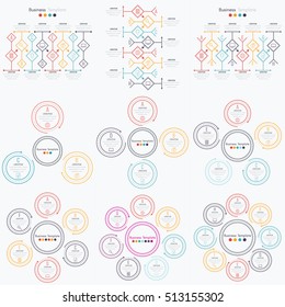Set with infographics. Data and information visualization. Template. Stock vector