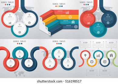 Set with infographics. Data and information visualization. Template. Stock vector