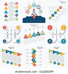 Set with infographics. Data and information visualization. Template. Stock vector