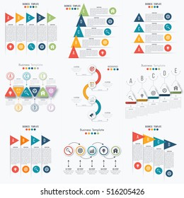 Set with infographics. Data and information visualization. Template. Stock vector