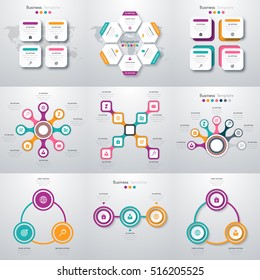 Set with infographics. Data and information visualization. Template. Stock vector
