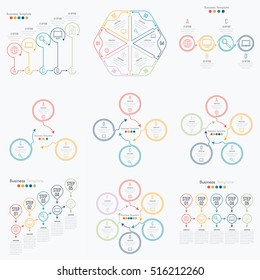 Set with infographics. Data and information visualization. Template. Stock vector