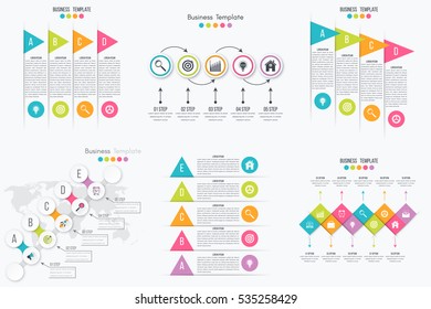 Set with infographics. Data and information visualization. Template. Stock vector