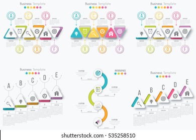 Set with infographics. Data and information visualization. Template. Stock vector