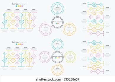 Set with infographics. Data and information visualization. Template. Stock vector