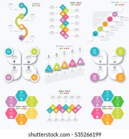 Set with infographics. Data and information visualization. Template. Stock vector
