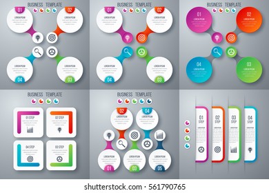 Set with infographics. Data and information visualization. Template. Stock vector