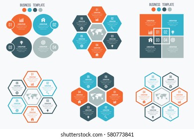 Set with infographics. Data and information visualization. Template. Stock vector
