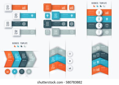 Set with infographics. Data and information visualization. Template. Stock vector